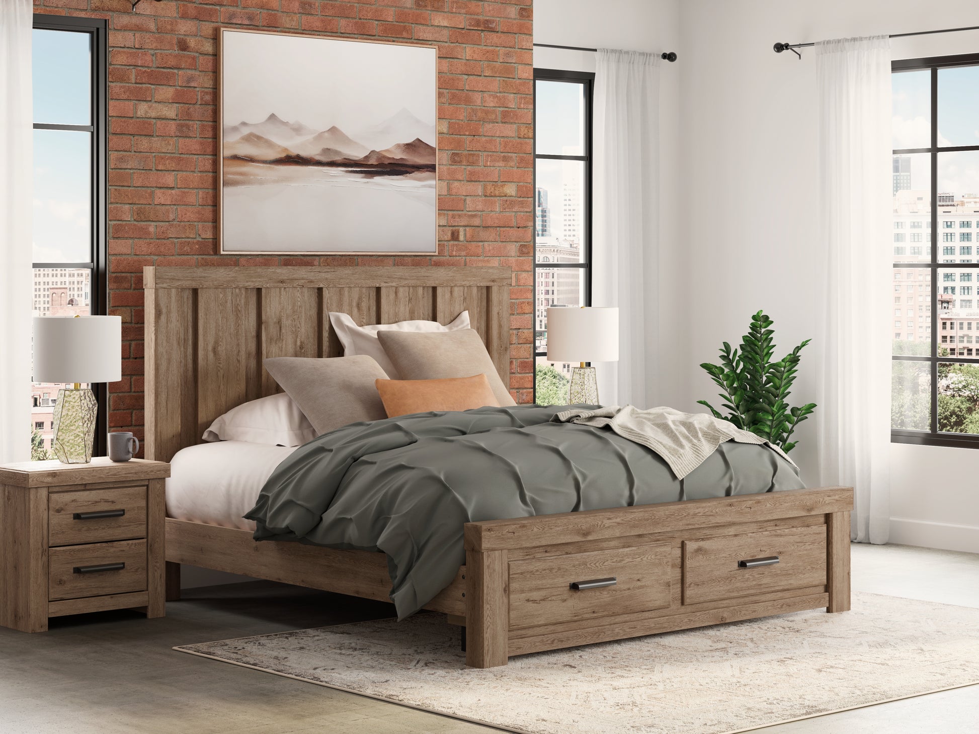 Myers Furniture Outlet - Ashley Furniture - Oliandon Bedroom - King Panel Storage Bed - PCB2844B7