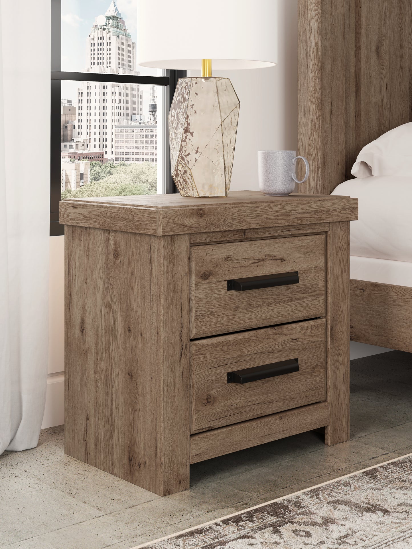 Myers Furniture Outlet - Ashley Furniture - Oliandon Bedroom - Two Drawer Night Stand / Light Brown - PCB2844-92
