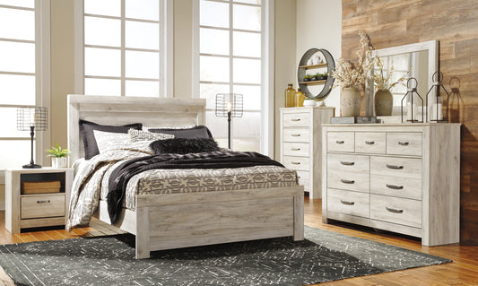 Myers Furniture Outlet - Ashley Furniture - Bellaby Bedroom - Queen Crossbuck Panel Bed / Whitewash - B331B6