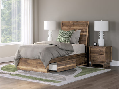 Myers Furniture Outlet - Ashley Furniture - Chirason Bedroom - Twin Panel Bed with Storage / Brown - PCB3367B27