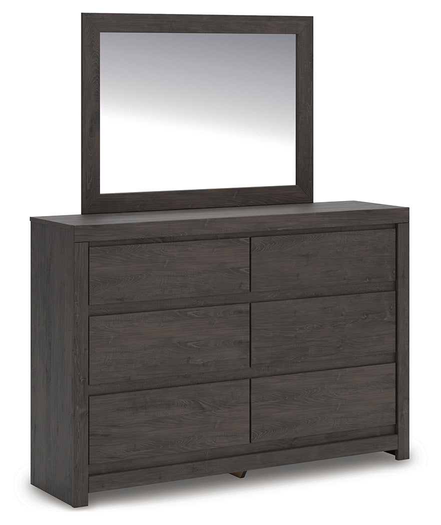 Myers Furniture Outlet - Ashley Furniture - Fraluna Bedroom - Dresser and Mirror / Charcoal - PCB3370B1