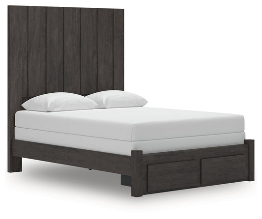 Myers Furniture Outlet - Ashley Furniture - Fraluna Bedroom - King Panel Storage Bed / Charcoal - PCB3370B9