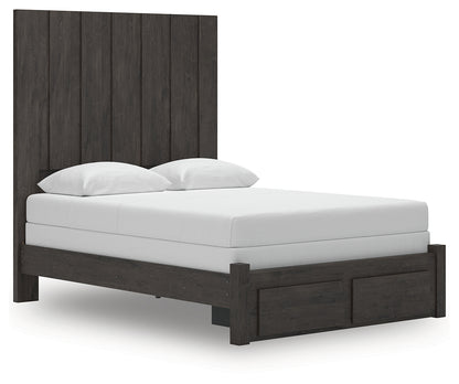 Myers Furniture Outlet - Ashley Furniture - Fraluna Bedroom - King Panel Storage Bed / Charcoal - PCB3370B9