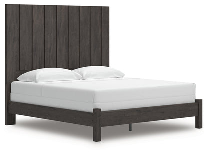 Myers Furniture Outlet - Ashley Furniture - Fraluna Bedroom - King Panel Bed / Charcoal - PCB3370B8