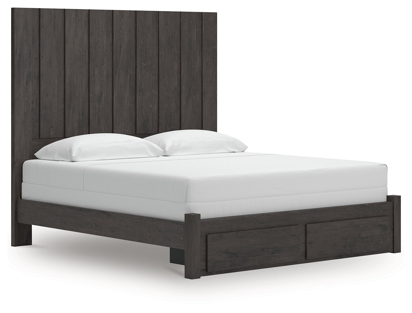 Myers Furniture Outlet - Ashley Furniture - Fraluna Bedroom - King Panel Storage Bed / Charcoal - PCB3370B9