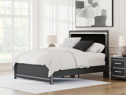 Myers Furniture Outlet - Ashley Furniture - Zuraleus Bedroom - Queen Upholstered Panel Bed / Black - PCB3380B6