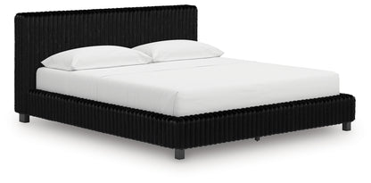 Myers Furniture Outlet - Ashley Furniture - Zuraleus Bedroom - California King Upholstered Bed / Black - PCB3380B14