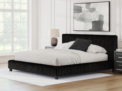 Myers Furniture Outlet - Ashley Furniture - Zuraleus Bedroom - King Upholstered Bed / Black - PCB3380B13