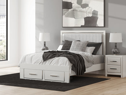 Myers Furniture Outlet - Ashley Furniture - Zuraleus Bedroom - Queen Upholstered Panel Storage Bed / White - PCB3381B4