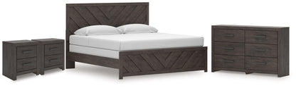 Myers Furniture Outlet - Ashley Furniture - Prendonea King Panel Bed, Dresser and 2 Nightstands - King Panel Bed, Dresser and 2 Nightstands - B3789B13