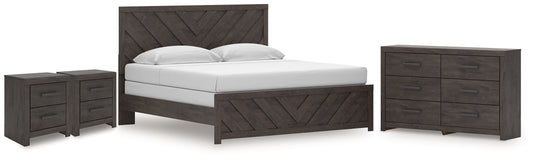 Myers Furniture Outlet - Ashley Furniture - Prendonea King Panel Bed, Dresser and 2 Nightstands - King Panel Bed, Dresser and 2 Nightstands - B3789B13