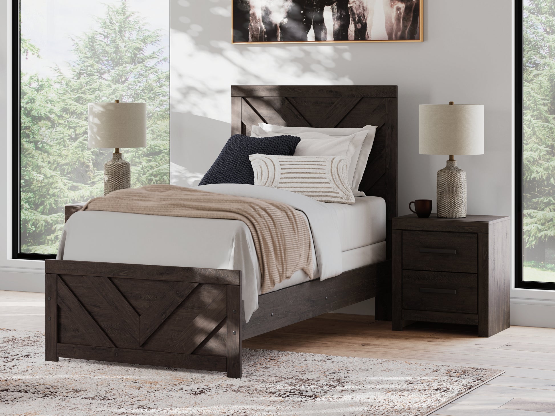 Myers Furniture Outlet - Ashley Furniture - Prendonea Bedroom - Queen Panel Bed / Charcoal - B3789B4