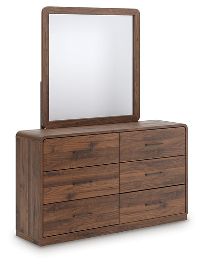 Myers Furniture Outlet - Ashley Furniture - Fortlorn Bedroom - Dresser and Mirror / Walnut Brown - PCB386B1