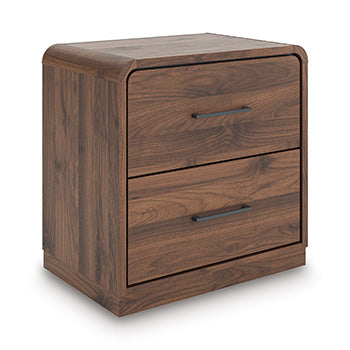 Myers Furniture Outlet - Ashley Furniture - Fortlorn Bedroom - Two Drawer Night Stand / Walnut Brown - PCB386-92