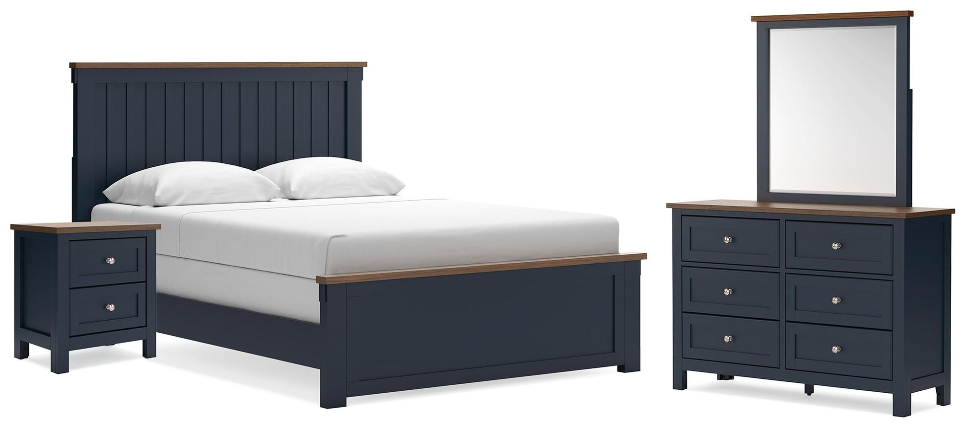 Myers Furniture Outlet - Ashley Furniture - Landocken Queen Panel Bed, Dresser, Mirror and Nightstand - Queen Panel Bed, Dresser, Mirror and Nightstand - B414B18