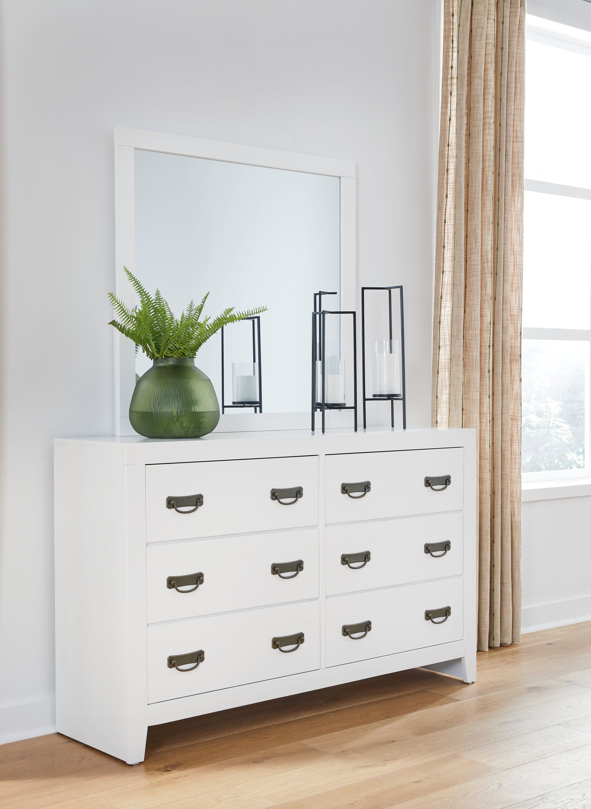 Myers Furniture Outlet - Ashley Furniture - Binterglen Bedroom - Dresser and Mirror / White - B427B1