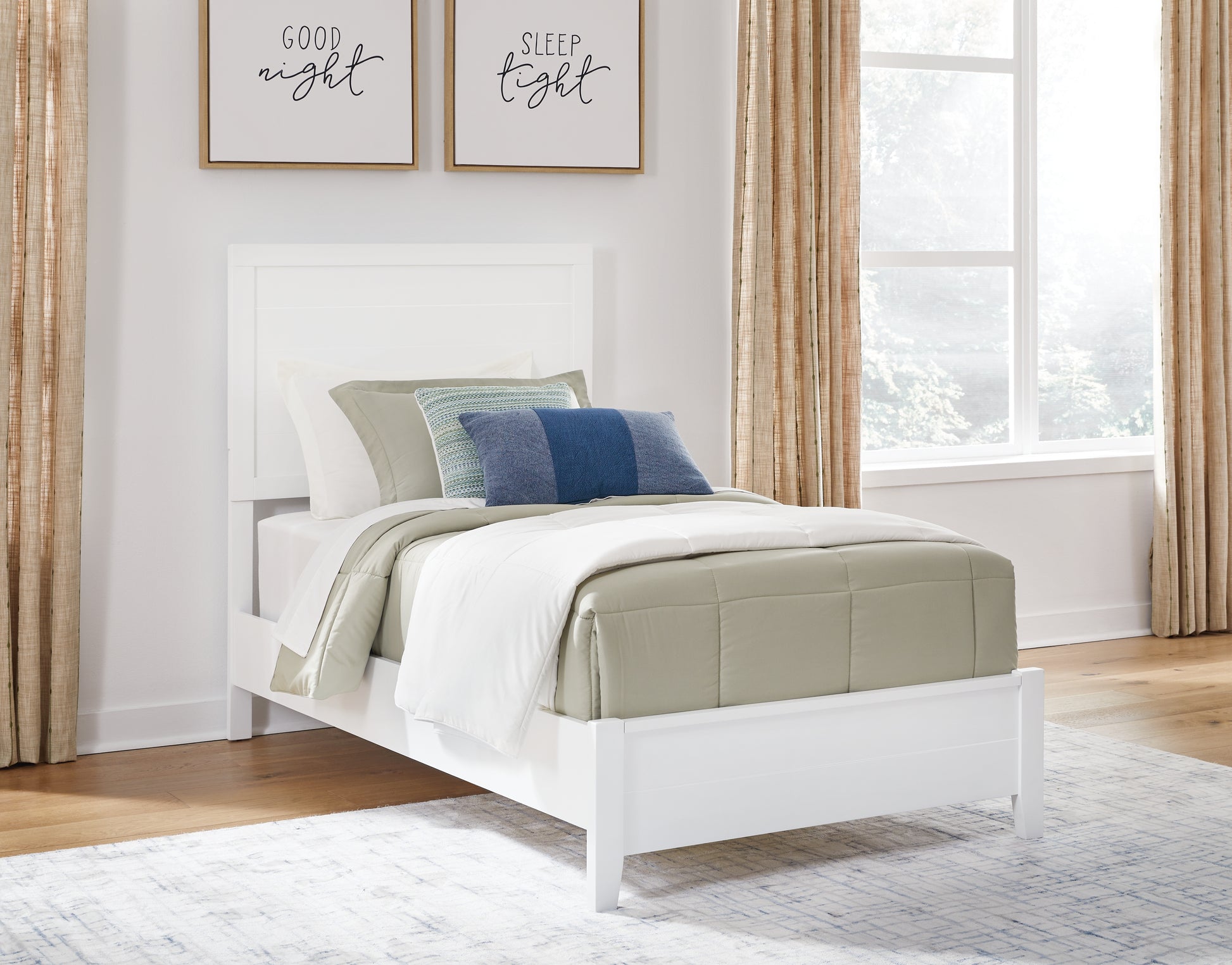 Myers Furniture Outlet - Ashley Furniture - Binterglen Bedroom - Twin Panel Bed / White - B427B2