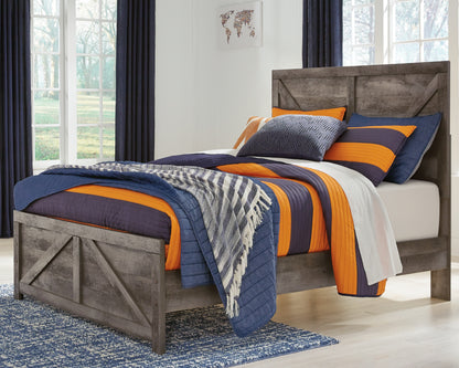Myers Furniture Outlet - Ashley Furniture - Wynnlow Bedroom - Full Crossbuck Panel Bed / Gray - B440B17