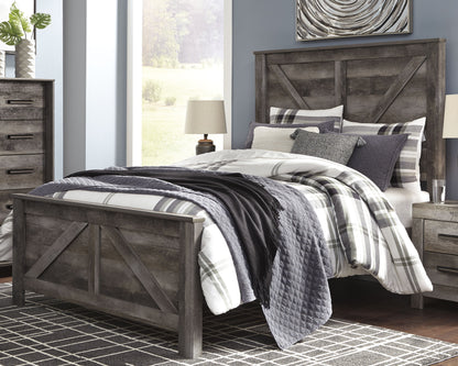 Myers Furniture Outlet - Ashley Furniture - Wynnlow Bedroom - Queen Crossbuck Panel Bed / Gray - B440B9