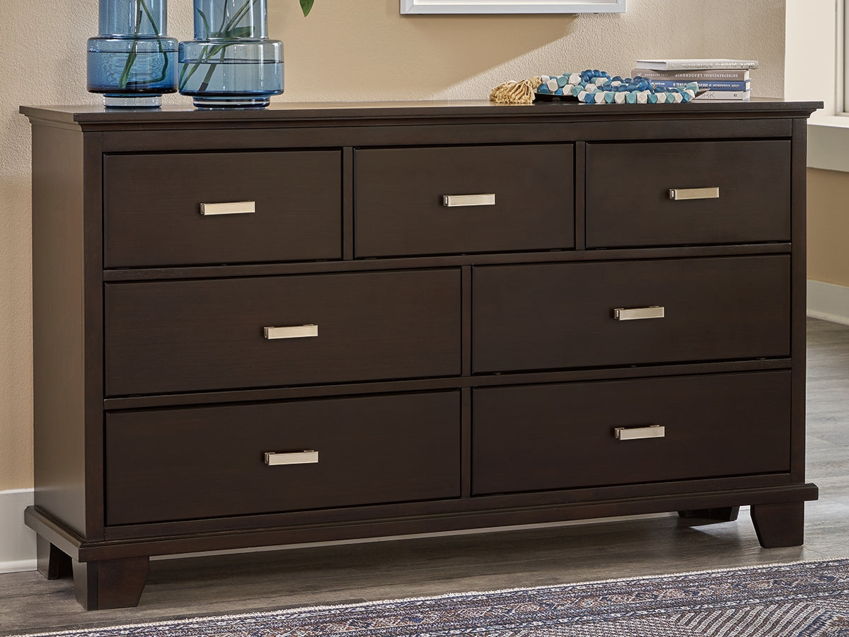 Myers Furniture Outlet - Ashley Furniture - Covetown Bedroom - King Panel Bed / Dark Brown - B441B8