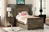 Twin Panel Bed with 1 Large Storage Drawer