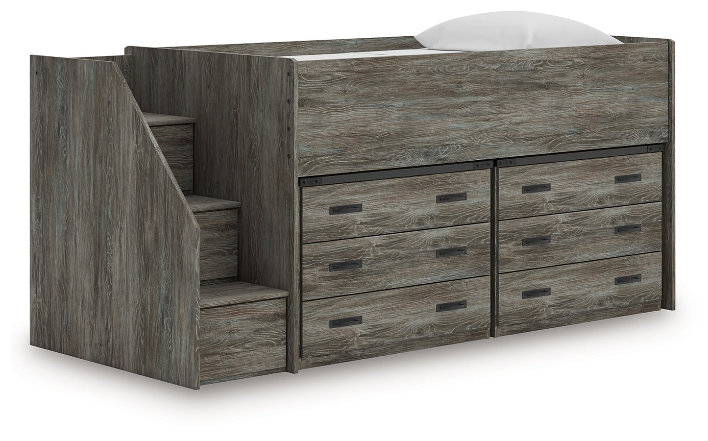 Myers Furniture Outlet - Ashley Furniture - Frandern Twin Loft Bed with Drawer Storage - Twin Loft Bed with Drawer Storage / Warm Gray - B4480B26