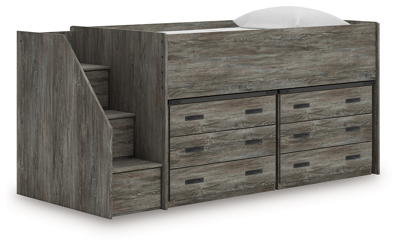 Myers Furniture Outlet - Ashley Furniture - Frandern Twin Loft Bed with Drawer Storage - Twin Loft Bed with Drawer Storage / Warm Gray - B4480B26