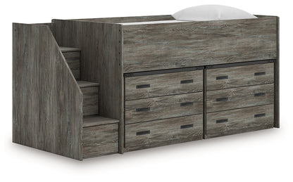 Myers Furniture Outlet - Ashley Furniture - Frandern Twin Loft Bed with Drawer Storage - Twin Loft Bed with Drawer Storage / Warm Gray - B4480B26