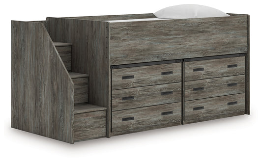 Myers Furniture Outlet - Ashley Furniture - Frandern Twin Loft Bed with Drawer Storage - Twin Loft Bed with Drawer Storage / Warm Gray - B4480B26