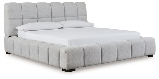 Myers Furniture Outlet - Ashley Furniture - Grendusk Bedroom - California King Upholstered Bed / Light Gray - PCB584B3