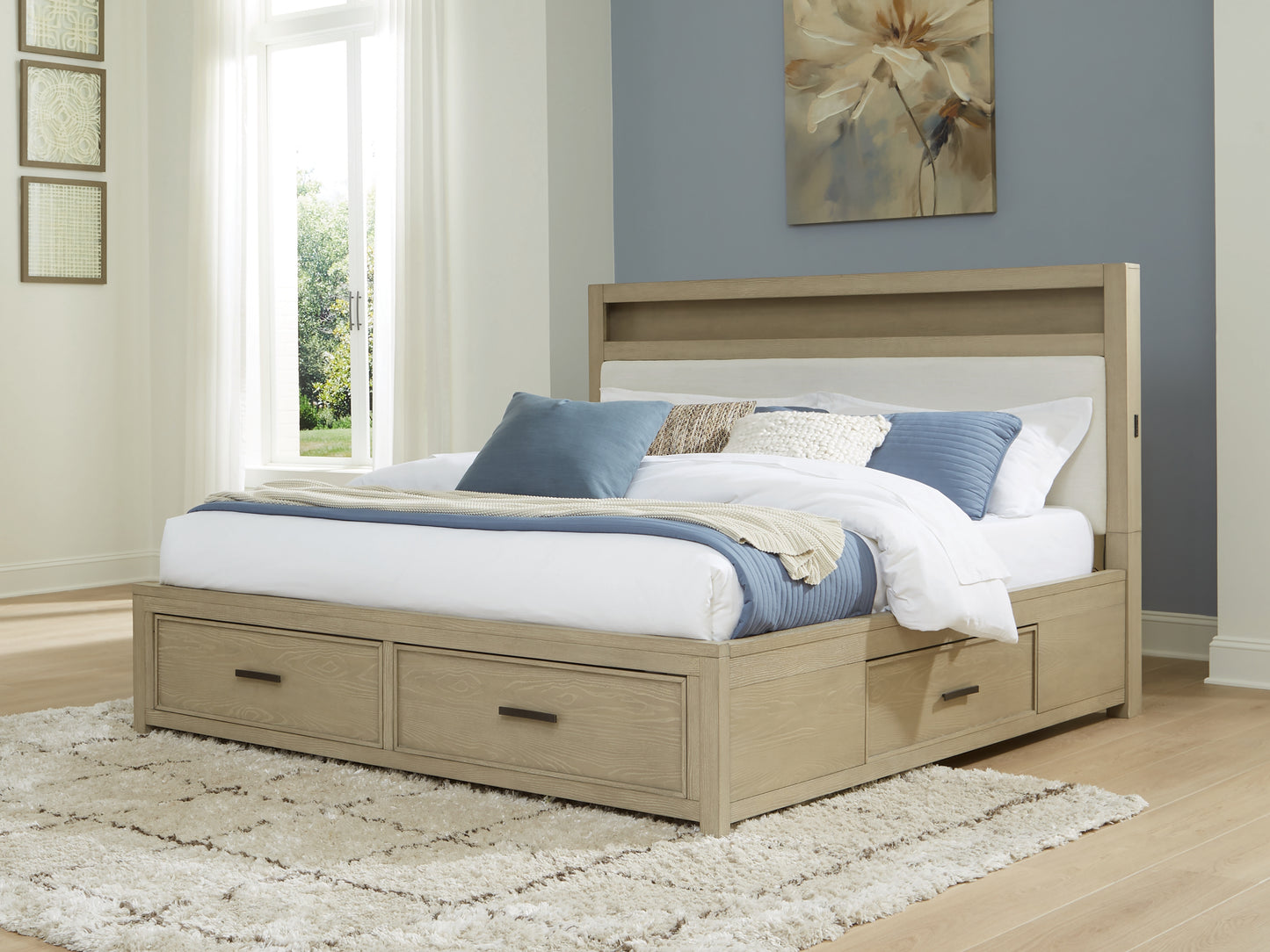 Myers Furniture Outlet - Ashley Furniture - Calmoro Bedroom - Queen Bookcase Bed / Gray - B602B4