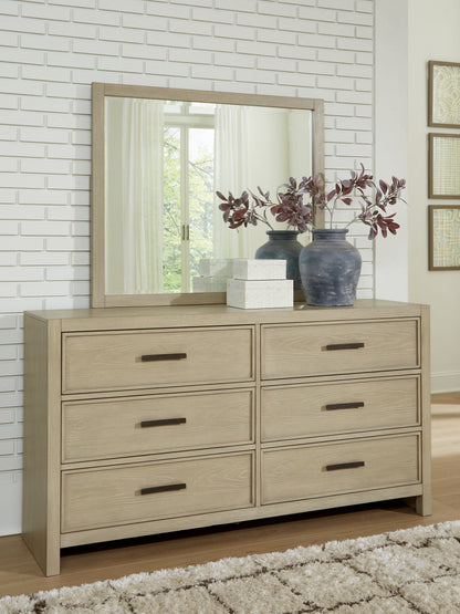 Myers Furniture Outlet - Ashley Furniture - Calmoro Bedroom - Dresser and Mirror / Gray - B602B1