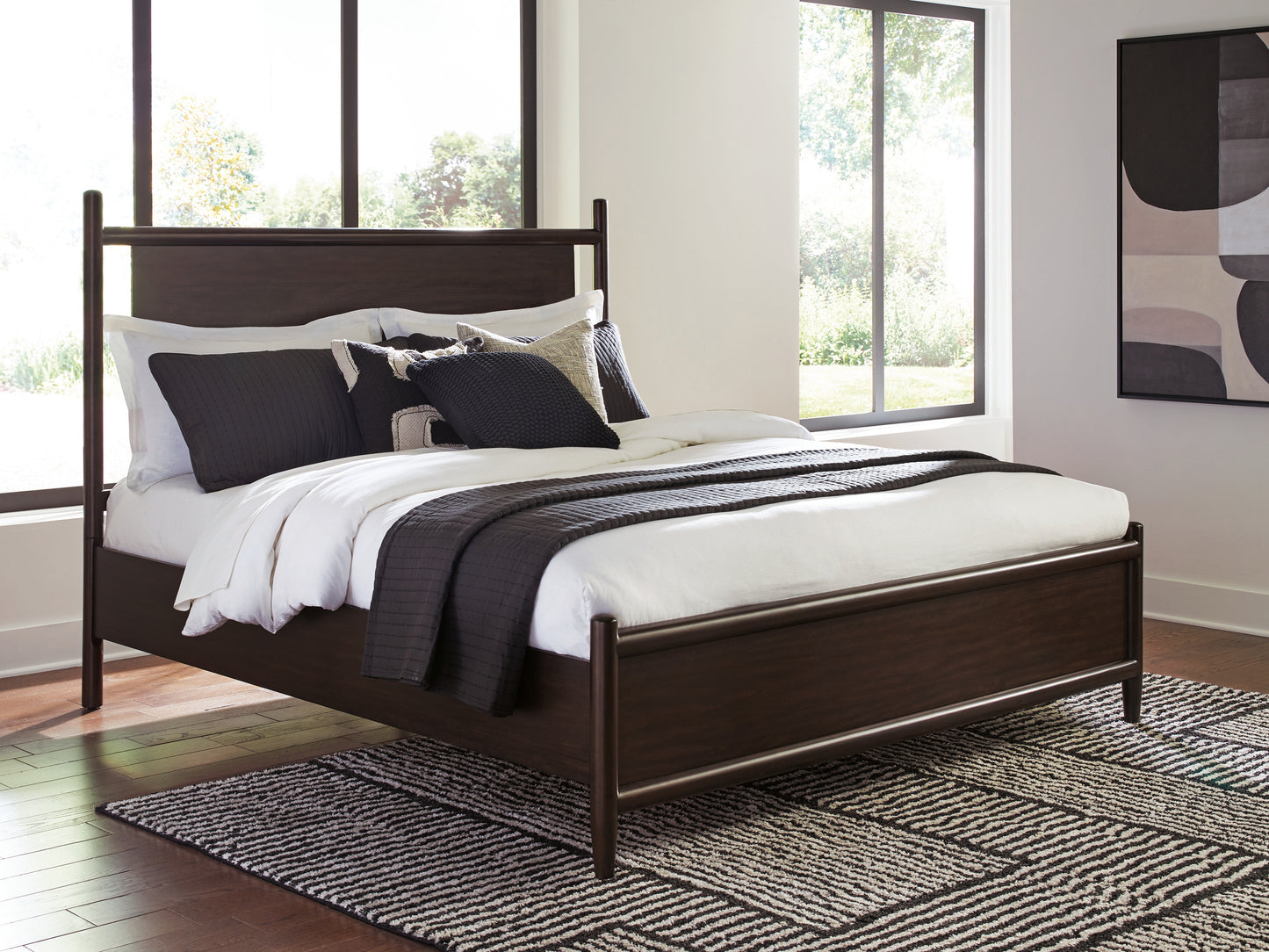 Myers Furniture Outlet - Ashley Furniture - Dantenton Bedroom - Queen Panel Bed / Merlot - B611B2