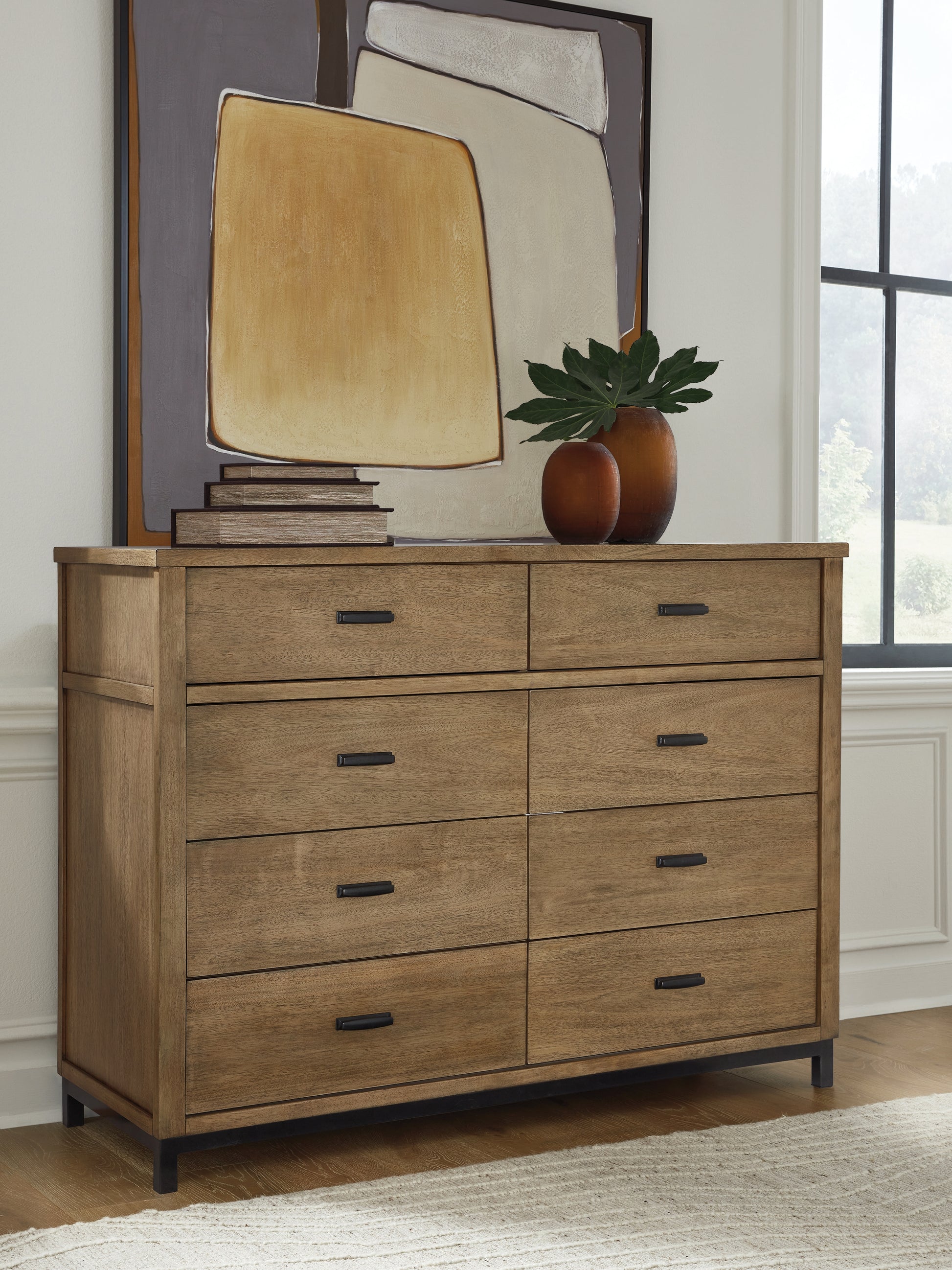 Myers Furniture Outlet - Ashley Furniture - Tomtyn Bedroom - King Upholstered Bed / Light Brown - B622B4