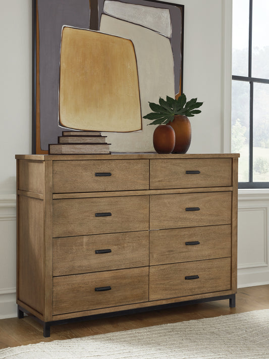 Myers Furniture Outlet - Ashley Furniture - Tomtyn Bedroom - King Upholstered Bed / Light Brown - B622B4