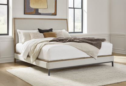 Myers Furniture Outlet - Ashley Furniture - Tomtyn Bedroom - King Upholstered Bed / Light Brown - B622B4