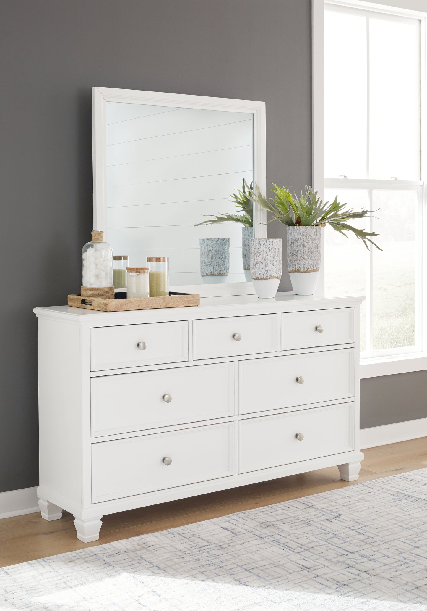 Myers Furniture Outlet - Ashley Furniture - Fortman Bedroom - Dresser and Mirror / White - B680B1