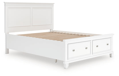 Myers Furniture Outlet - Ashley Furniture - Fortman Bedroom - Queen Panel Storage Bed / White - B680B20