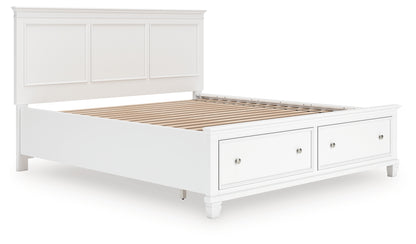 Myers Furniture Outlet - Ashley Furniture - Fortman Bedroom - California King Panel Storage Bed / White - B680B23