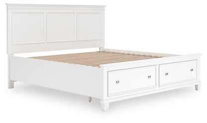 Myers Furniture Outlet - Ashley Furniture - Fortman Bedroom - King Panel Storage Bed / White - B680B22