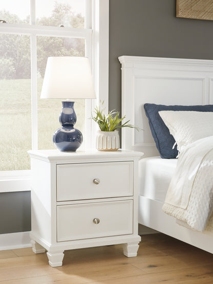 Myers Furniture Outlet - Ashley Furniture - Fortman Bedroom - Two Drawer Night Stand / White - B680-92
