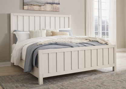 Myers Furniture Outlet - Ashley Furniture - Shaybrock Bedroom - King Panel Bed / Antique White - B683B6