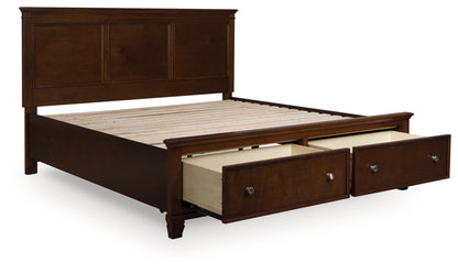 Myers Furniture Outlet - Ashley Furniture - Danabrin Bedroom - King Panel Storage Bed / Brown - B685B18