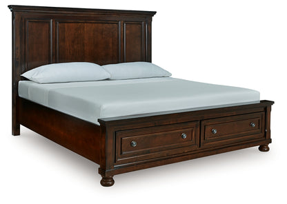 Myers Furniture Outlet - Ashley Furniture - Porter Bedroom - California King Panel Storage Bed / Rustic Brown - B697B46