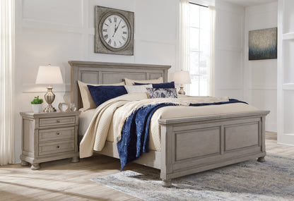 Myers Furniture Outlet - Ashley Furniture - Lettner Bedroom - California King Panel Bed / Light Gray - B733B7