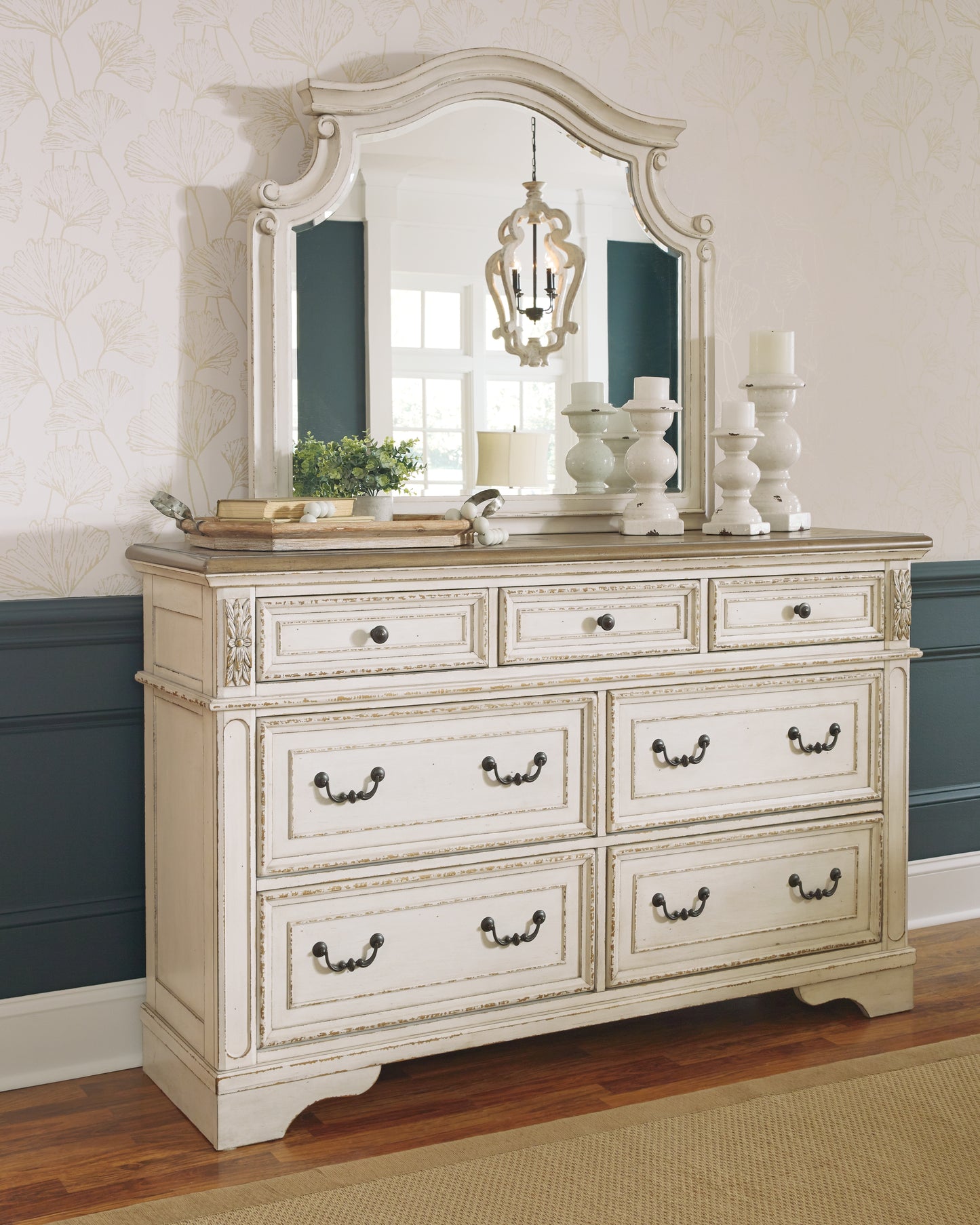 Myers Furniture Outlet - Ashley Furniture - Realyn Bedroom - Dresser and Mirror / Two-tone - B743B1