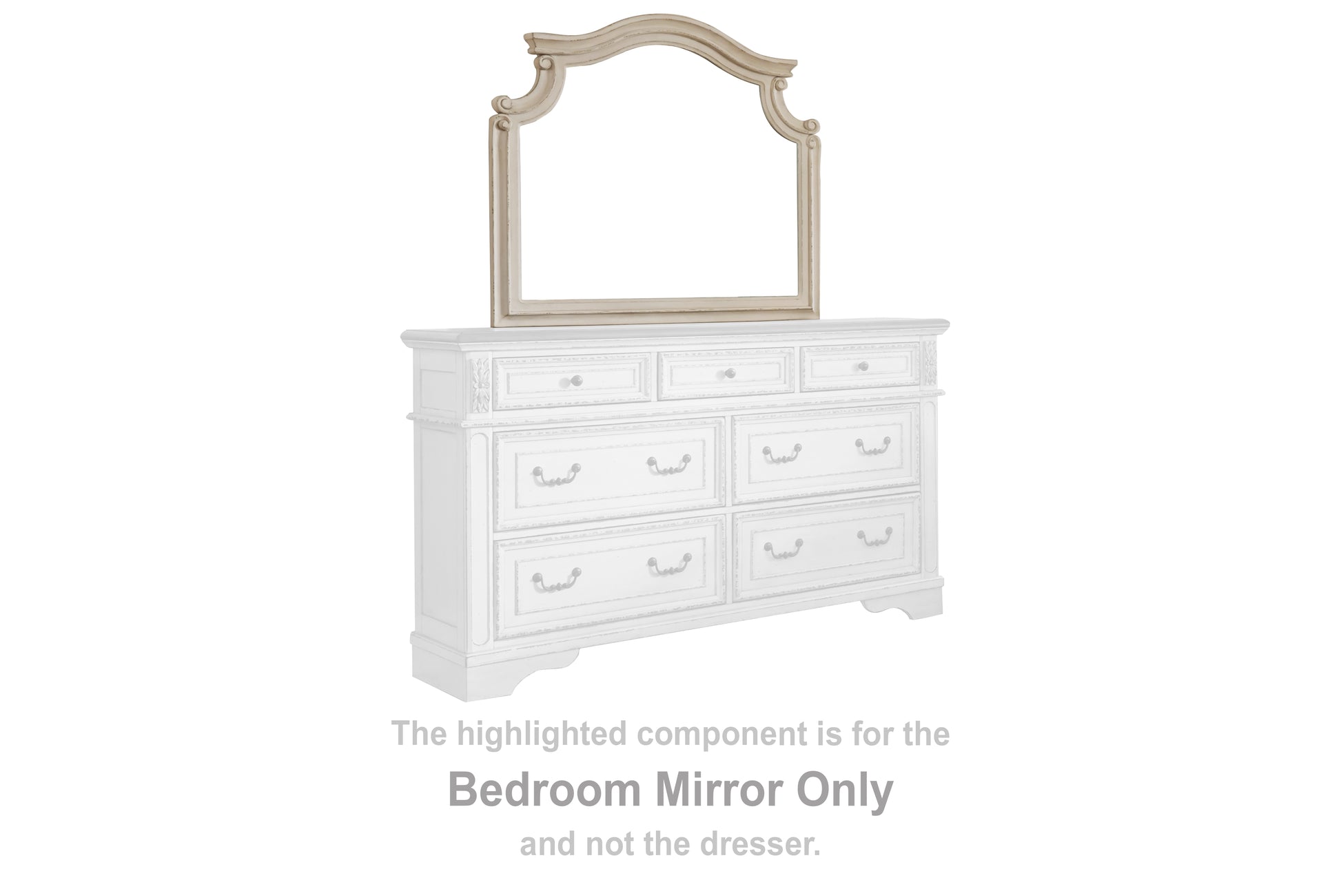 Myers Furniture Outlet - Ashley Furniture - Realyn Bedroom - Bedroom Mirror / Chipped White - B743-36