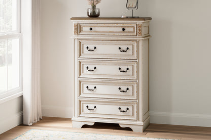 Myers Furniture Outlet - Ashley Furniture - Realyn Bedroom - Five Drawer Chest / Two-tone - B743-46