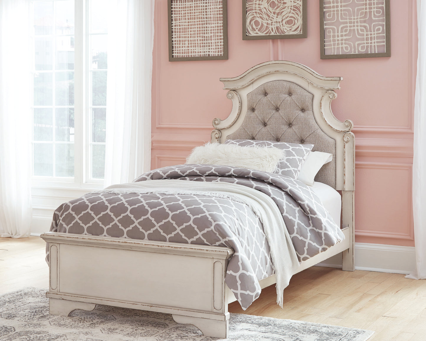 Myers Furniture Outlet - Ashley Furniture - Realyn Bedroom - Full Panel Bed / Chipped White - B743B14