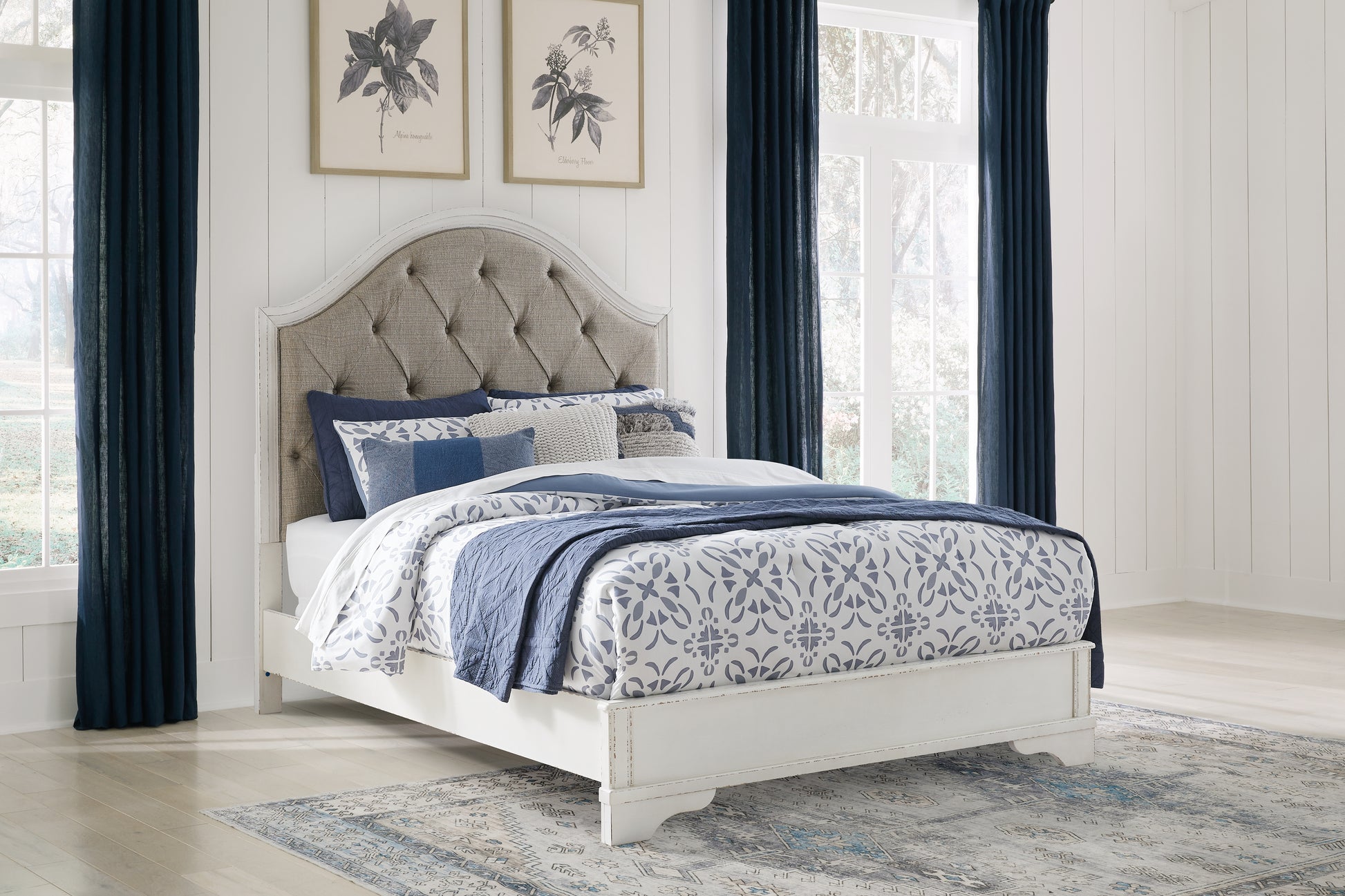 Myers Furniture Outlet - Ashley Furniture - Blendon Bedroom - Queen Upholstered Panel Bed / Rustic Brown - B747B2